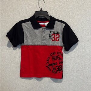 Garanimals Red and Black Color-Blocked Polo Shirt